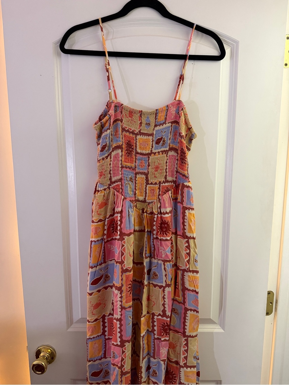 Marshalls Multicolor Patchwork Maxi Dress in Pink, Blue & Yellow